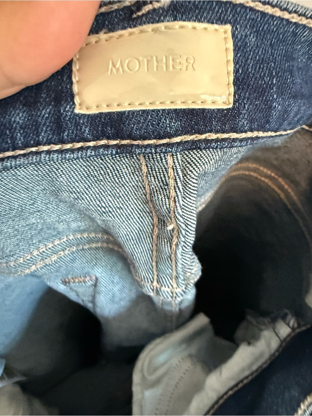 MOTHER Dark Blue High-Rise Wide Leg Jeans - Picture 10 of 10